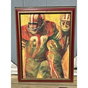 1960's Vintage Dave Boss David NFL Film San Francisco 49ers Oil Painting Canvas